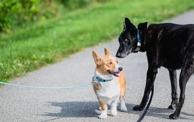 rencontres de 2 chiens en laisse